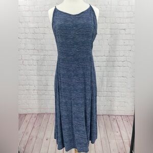 Old Navy XL Blue Striped Maxi Spaghetti Strap 100% Rayon Viscose Dress Vacation